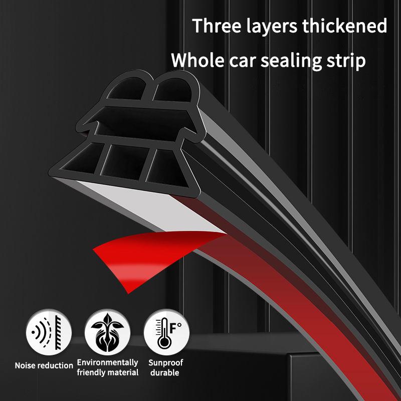 Уплотнительная лента для двери автомобиля, резиновая двухслойная уплотнительная защитная пленка, звукоизоляционные водонепроницаемые уплотнители для двери автомобиля, капот, багажник