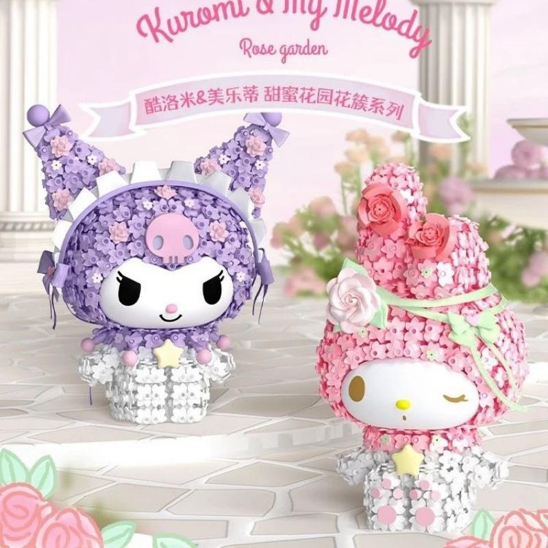 Оригинальные конструкторы Sanrio Фигурка Куроми Май Мелоди Anthemy Сборные модели Игрушки Настольные украшения Коллекционные подарки