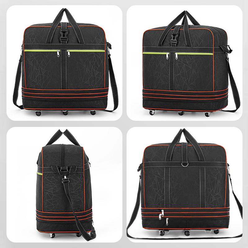 Air Consignment Bag Large-capacity Retractable Folding Travel Bag Universal Wheel Moving Travel Nylon Cloth Duffel Bag