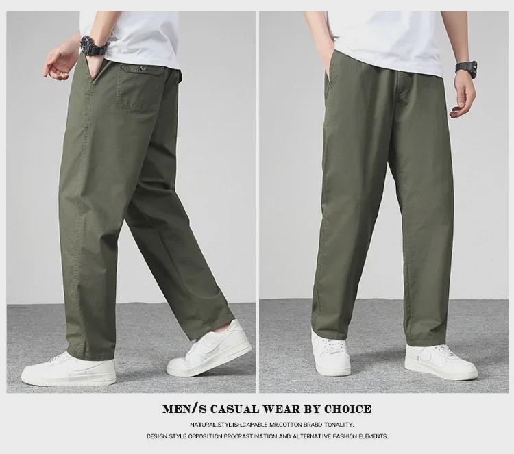 Мужские легкие спортивные брюки с несколькими карманами для активного отдыха - Свободного кроя, Прямые брюки больших размеров