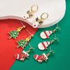 Christmas Series Earrings Personality Versatile Snowman Christmas Tree Reindeer Stud Earrings Alloy Oil Drop Earrings for Women