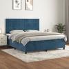 3143041 vidaXL Divan-lit Et Matelas Bleu Foncé 180x200cm Velours