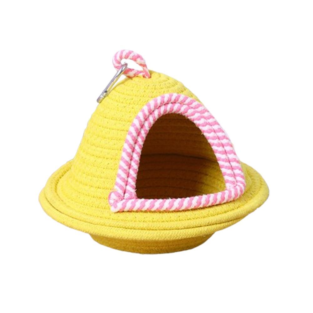 Windproof Bird Hanging Bed Thickened Bite Resistant Pet Habitat Pet Parrot Warm Sleep Bird Cage Nest Handmade Weave