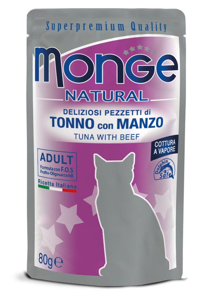 Monge Cat Tuna Chunks with Beef 80G