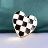 Blucome Mosaic Enamel Heart Shape Brooch Corsage Badge Special Design Brooches Collar Clip
