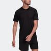 adidas Однотонная спортивная футболка с круглым вырезом для мужчин, черный цвет HC4433