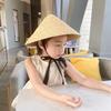 Big Brim Kids Sun Hat Korean Straw Visor Cap for Children Girls Straw Hat for Summer UV Protection