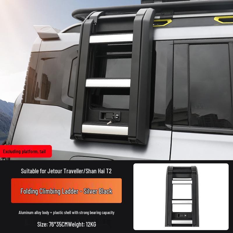 Jetour Traveller Shanhai T2 Off-road Roof Rack with Folding Ladder and Spotlights