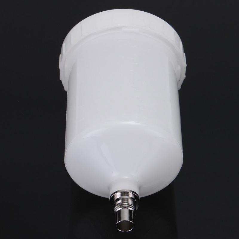 White 600ML Spray Gun Plastic Cup Pot QCC Thread Connector For SATA Spray Gun