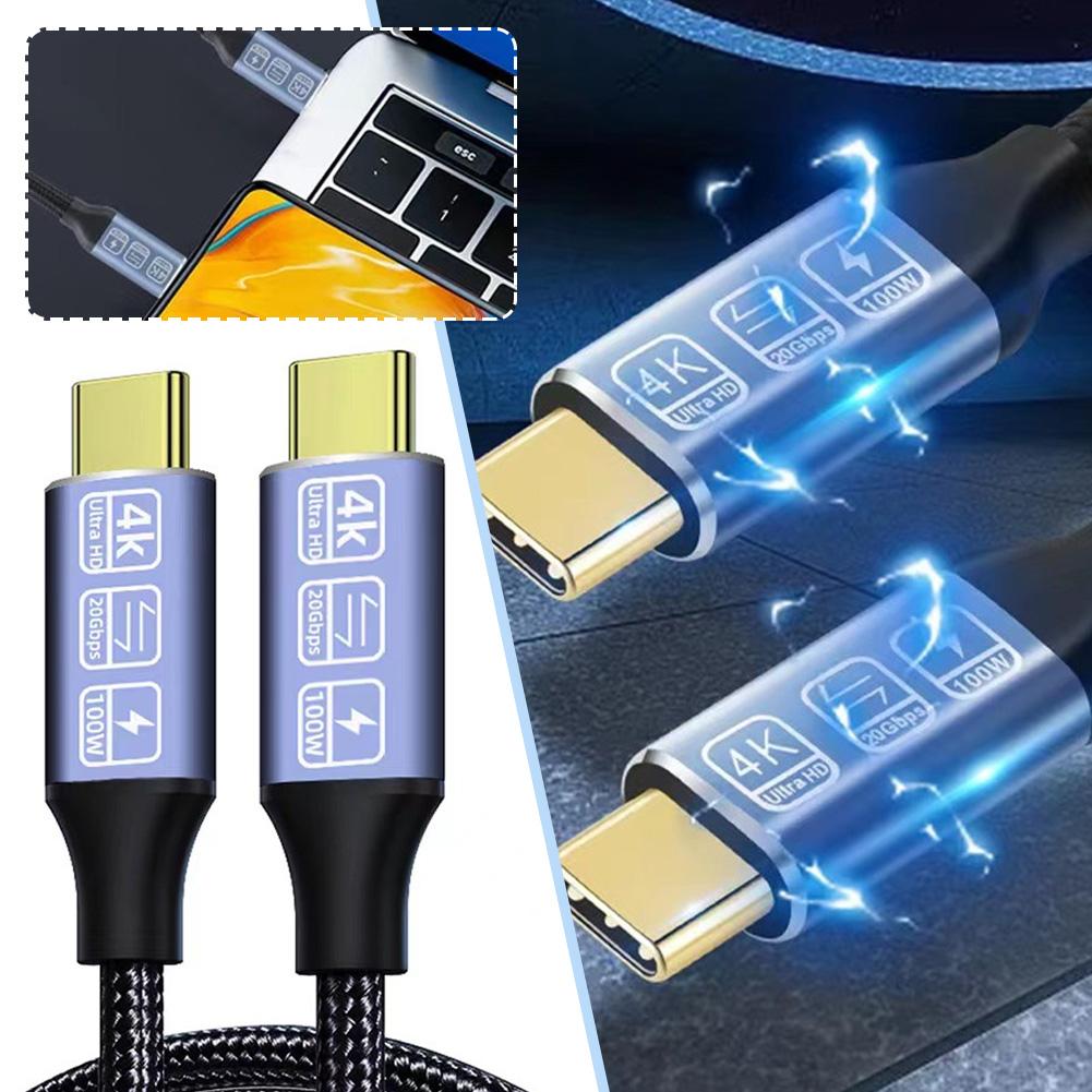 Кабель USB C - USB C 3.2 Type C Gen2 PD100W 20V5A 4K@60Hz Data Cable 20Gbps Audio Sync Date CT P9T8