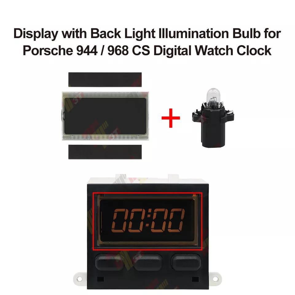Dashboard Display with Back Illumination Bulb for Porsche 944 / 968 CS Digital Watch Clock