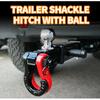 Off-Road 2" Receiver Extended Tow Hitch Arm Thickened Carbon Steel with 2" Trailer Ball, Shackle & Hitch Pin Lock