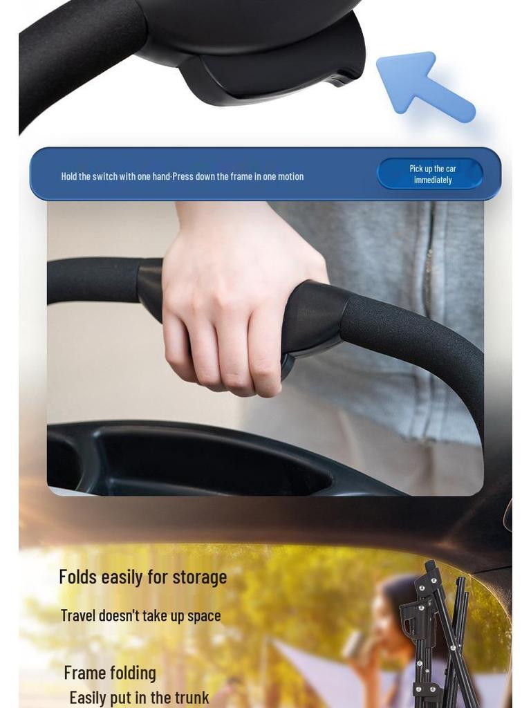 Lightweight Foldable Pet Stroller for Small & Medium Dogs and Cats - Detachable for Outdoor Walks