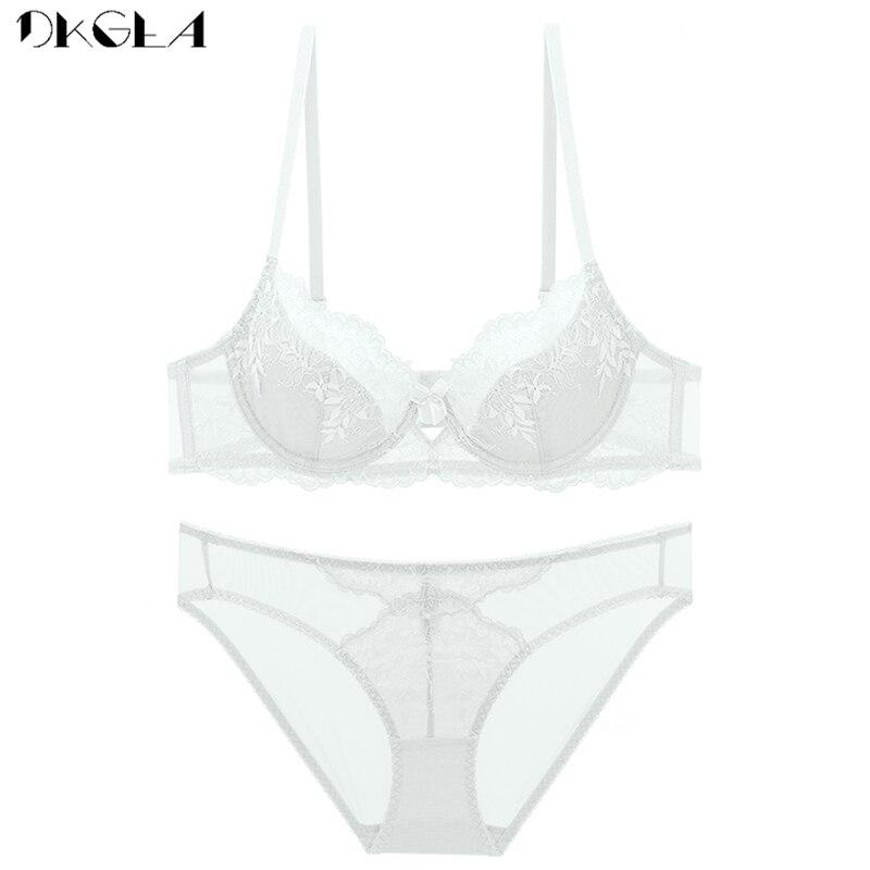 DKGEA Ультратонкий розовый бюстгальтер, сексуальное кружевное женское нижнее белье с вышивкой, большие размеры