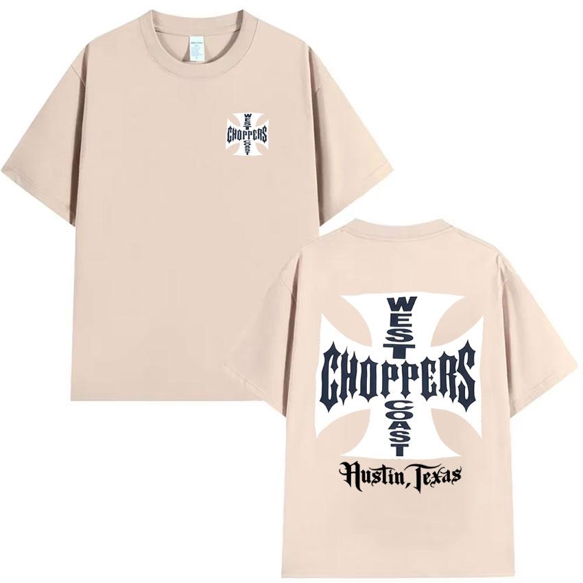 West Coast Choppers Поп-графика Футболка Летняя Высококачественная Футболка Мужская Хлопок Повседневная С коротким рукавом Круглый вырез Y2K Футболка Уличная одежда