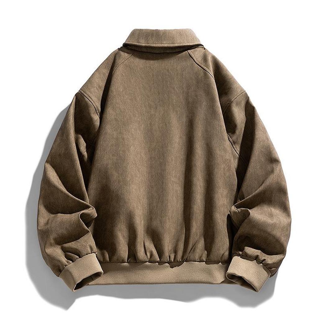 American Retro Lapel Jacket For Men And Women Loose Casual Motorcycle All Kinds Of Loose To Do Old Leather Motorcycle Jacket