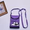 Women Cartoon Knitted Handheld Outdoor Crossbody Bag Leisure Cute Inclined Shoulder Bags Snap Button Mobile Phone Bags