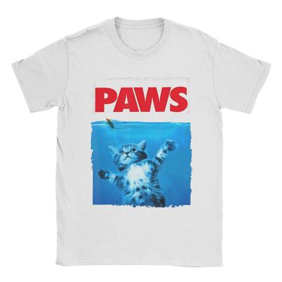 Paws Кот и Мышь Топ Пародия Футболки Мужские Хлопковые Винтажные Футболки Круглый Вырез Футболки Короткий Рукав Топы Большой Размер