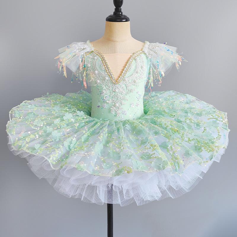 Белое балетное платье-пачка с блестками для малышей, танцевальные костюмы для девочек, детские балетные пачки, наряды для детей, одежда для бальных танцев