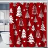 Christmas Shower Curtain Decor Winter Shower Curtain Red Christmas Tree Shower Curtain Decor Suitable for Bathroom Decor