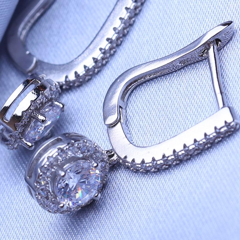 FEEYOO серьги-клипсы для женщин, модные серьги с кубическим цирконием, ювелирные изделия, свадебные серьги