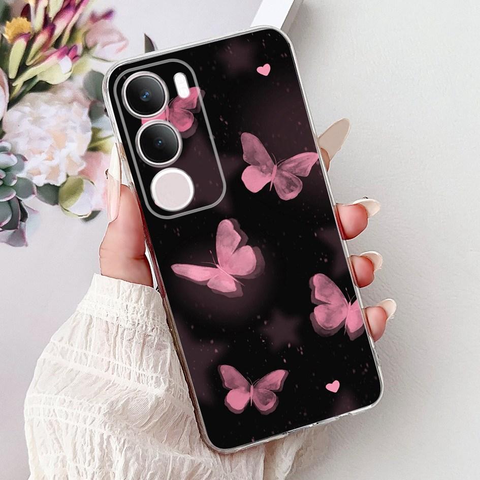 Silicone Case For Vivo Y19s V2419 Cover Lovely Cat Butterfly Cartoon Soft Back Protective Shell For Vivo Y19s 4G Y 19s TPU Coque