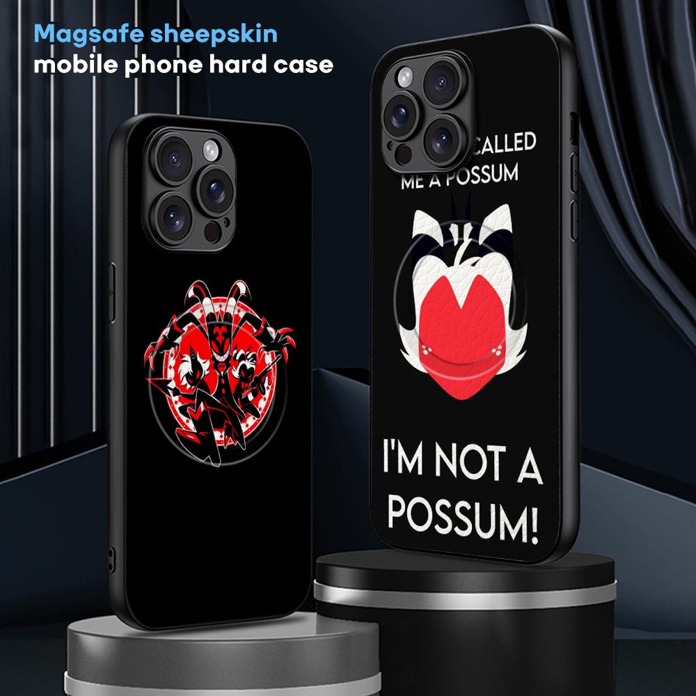 Классический аниме-узор Helluva Boss Чехол для телефона Для iPhone 17 16 15 14 13 12 11 Plus Pro Max Высококачественная Роскошная Magsafe Овечья кожа