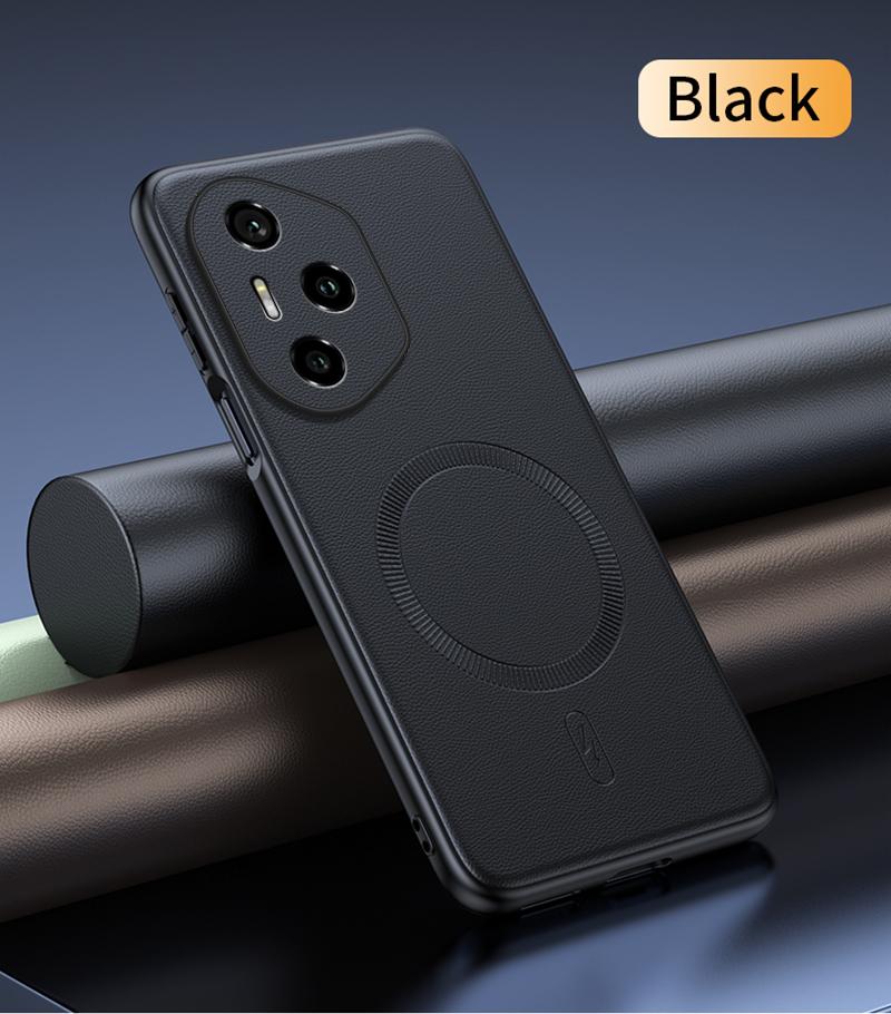 Чехол для Honor 300 Pro Магнитная кожаная накладка-щиток для Honor 300 Pro Высококачественный Не оставляющий отпечатков пальцев Нескользящий ПК+ТПУ