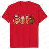 Merry Christmas Beers Men's T-shirt Drinking Lover Tees Shirt Funny Santa Beer Christmas Lights Graphic Oversized Tops for Men