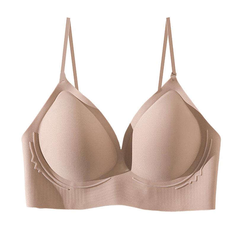 Beautiful back underwear women's small breasts gather and show large bras soft support outer expansion thin shoulder straps bra summer models