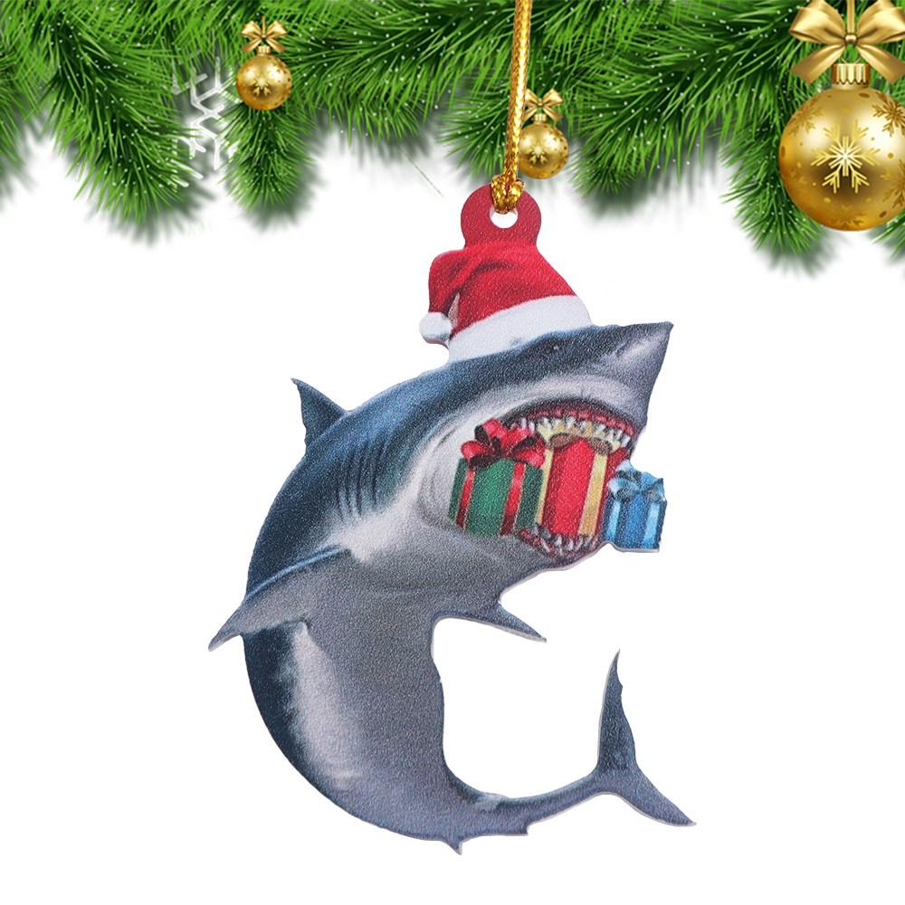 Marine Animal Christmas Shark Pendant Acrylic Christmas Tree Decoration Party