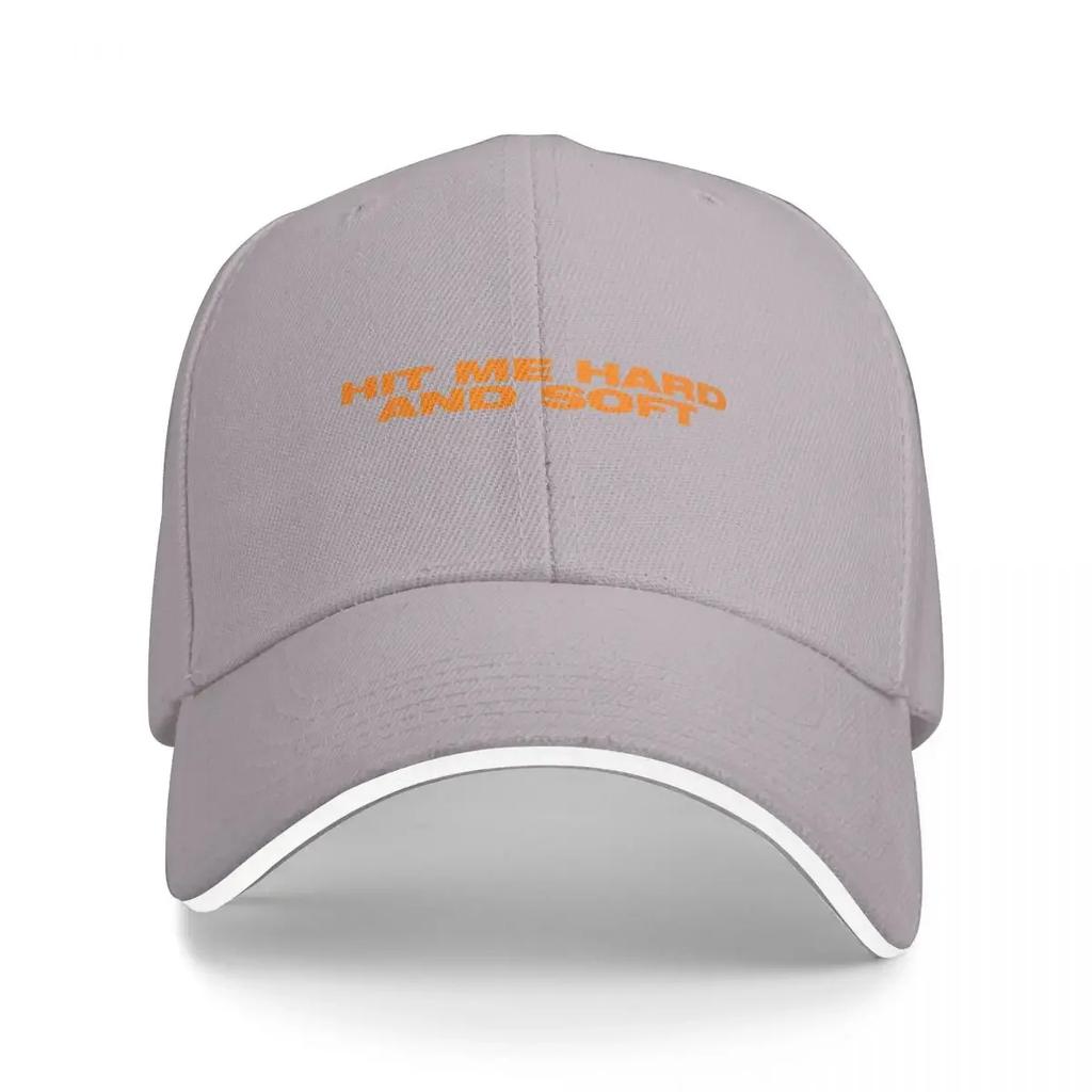 Hit Me Hard And Soft Bold Orange Text Typography Baseball Cap foam party Hat Military Tactical Cap Men Luxury Brand Women's