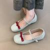 Весенний сказочный стиль милые балетки с круглым носком женские новые с бантом ретро с внутренней танкеткой туфли Мэри Джейн