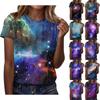 Женская повседневная свободная футболка с принтом, круглый вырез, пуловер, короткий рукав, топ