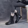 Leather Martin Boots Platform Casual Women's Boots 2025 Autumn and Winter Women's Shoes Small Medium Boots Velvet Short Boots Women
