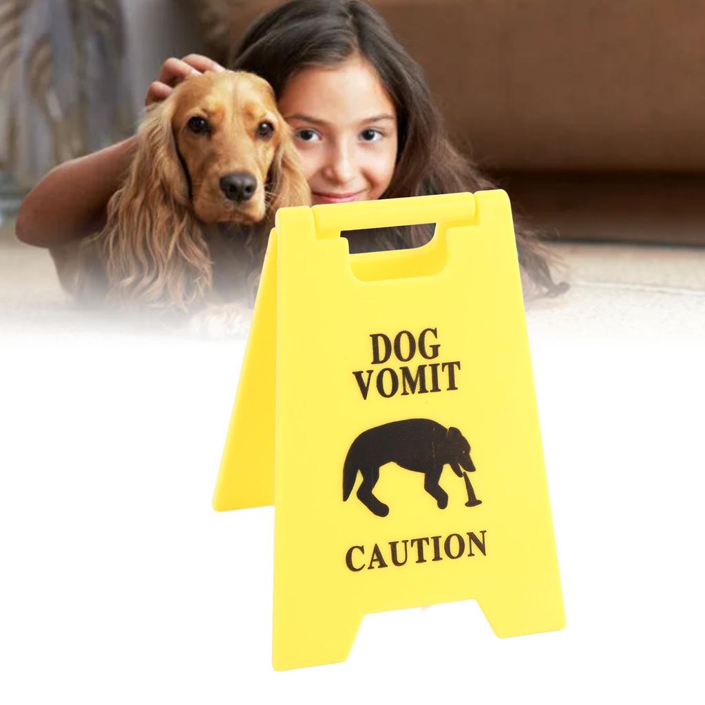4Pcs Dog Vomit Sign 3D Printing Wear Resistant Multifunctional Dog Vomit Warning Sign Decoration for Home Classroom Office