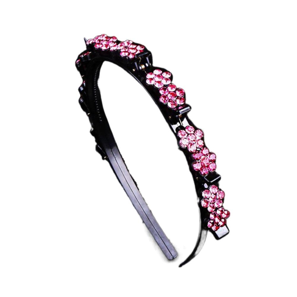 Обруч для волос с челкой в виде цветка сливы и стразами, элегантный блестящий цветок, четыре сезона