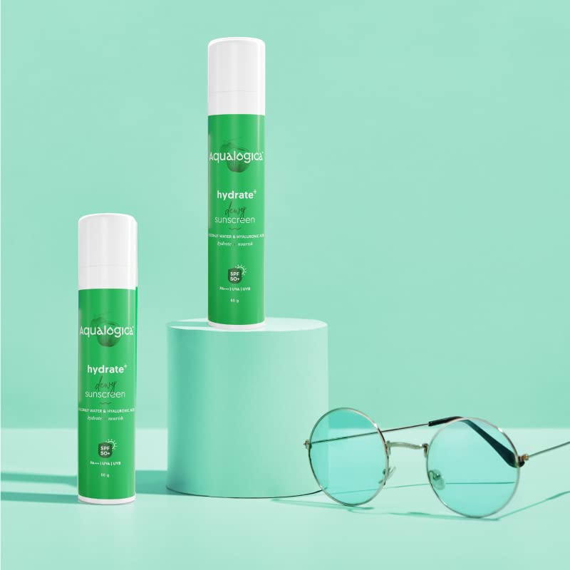 Aqualogica Hydrate+ Солнцезащитный крем с эффектом сияния SPF 50 PA+++ 50 г для лица Защита от синего света Мужчины Женщины