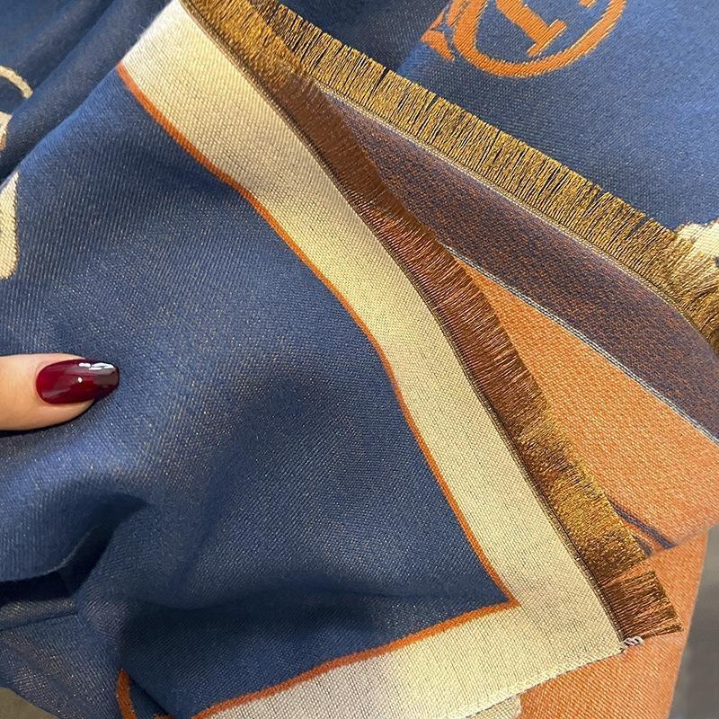 H Ma Autumn and Winter New Imitation Cashmere Scarf Women's Fashion Versatile Warm Shawl Scarf