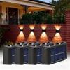 Outdoor 6/8/10 LED Solar Garden Light Solar Wall Lamp Up And Down Luminous Waterproof Solar Powered Wall Washer Light Yard Street Decor