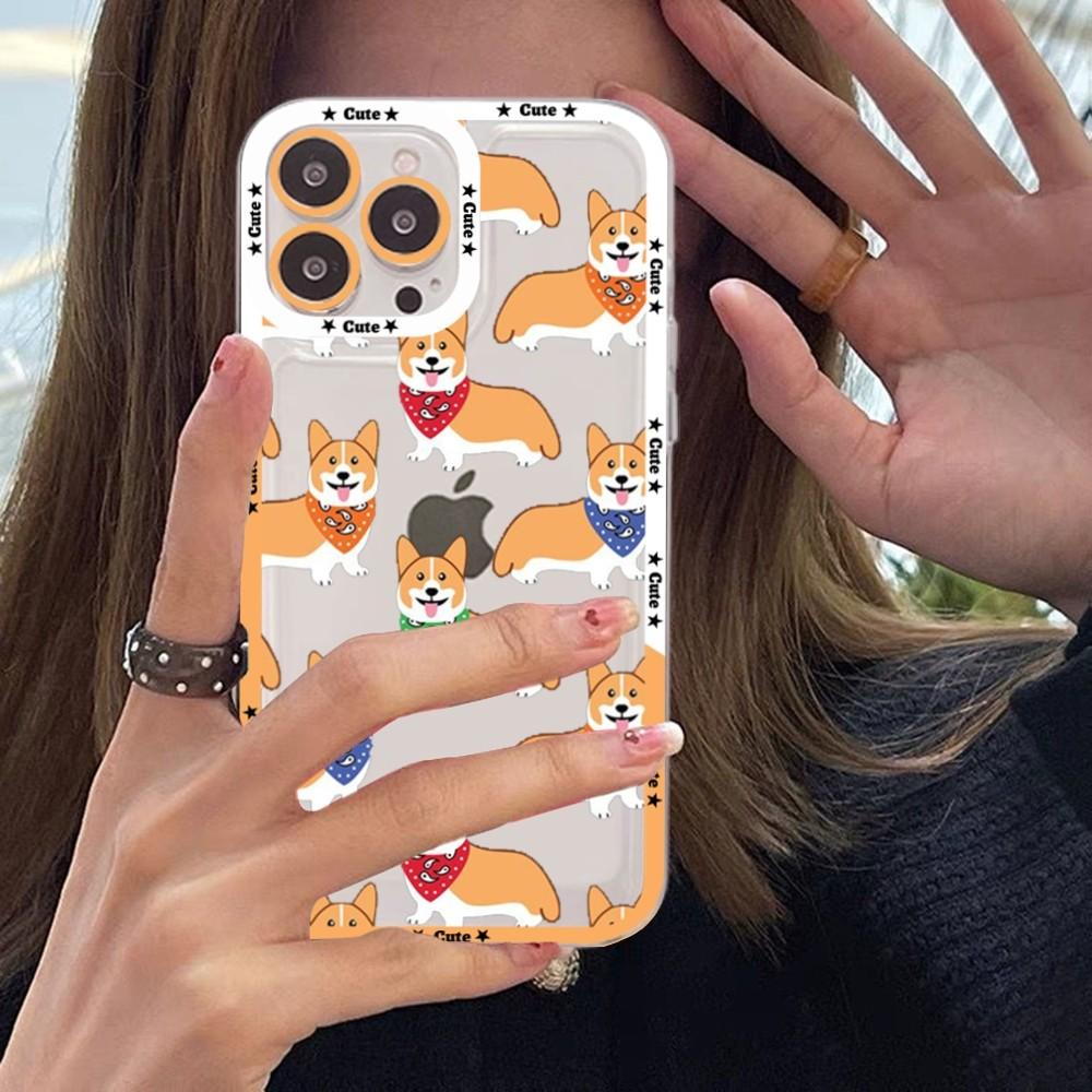 Милый мультяшный корги чехол для телефона iPhone 15 14 13 12 11 Pro Max XS X XR Mini Защитная крышка