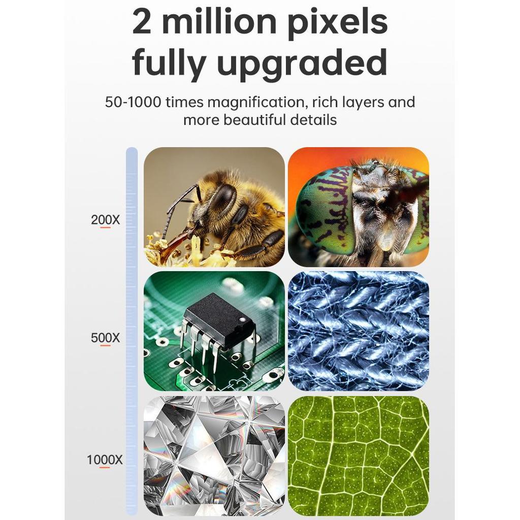 4,3-дюймовый цифровой микроскоп 1080P 50-1000x монетный микроскоп 2000 мАч паяльный микроскоп для ремонта электроники печатных плат ПК ноутбука