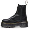 European & American 8-Hole Thick-Soled Motorcycle Boots, Women's British Style, Side Zipper, Platform Lace-Up Ankle Work Boots.