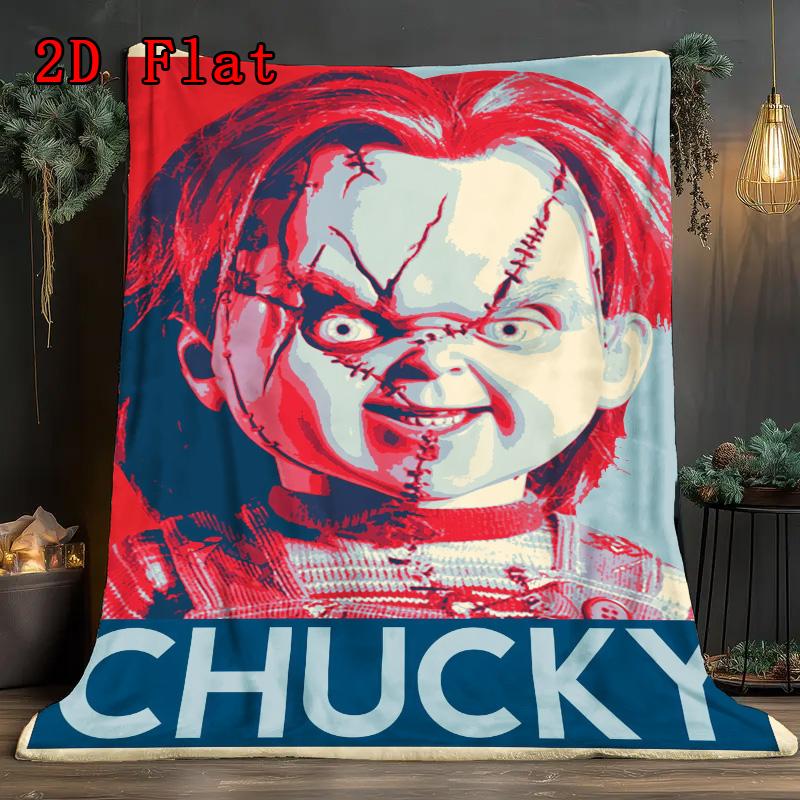 Chucky 2D Flat Pattern Flannel Blanket High quality All Seasons Warmth and Comfort Perfect for Christmas Gifts.SMT0917531