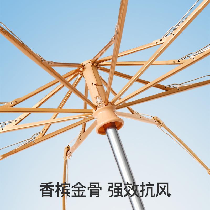 Tri-fold 10-bone Automatic Umbrella, Reverse Umbrella, Colored Glue Fabric, Candy-colored Parasol, Weather and Rain