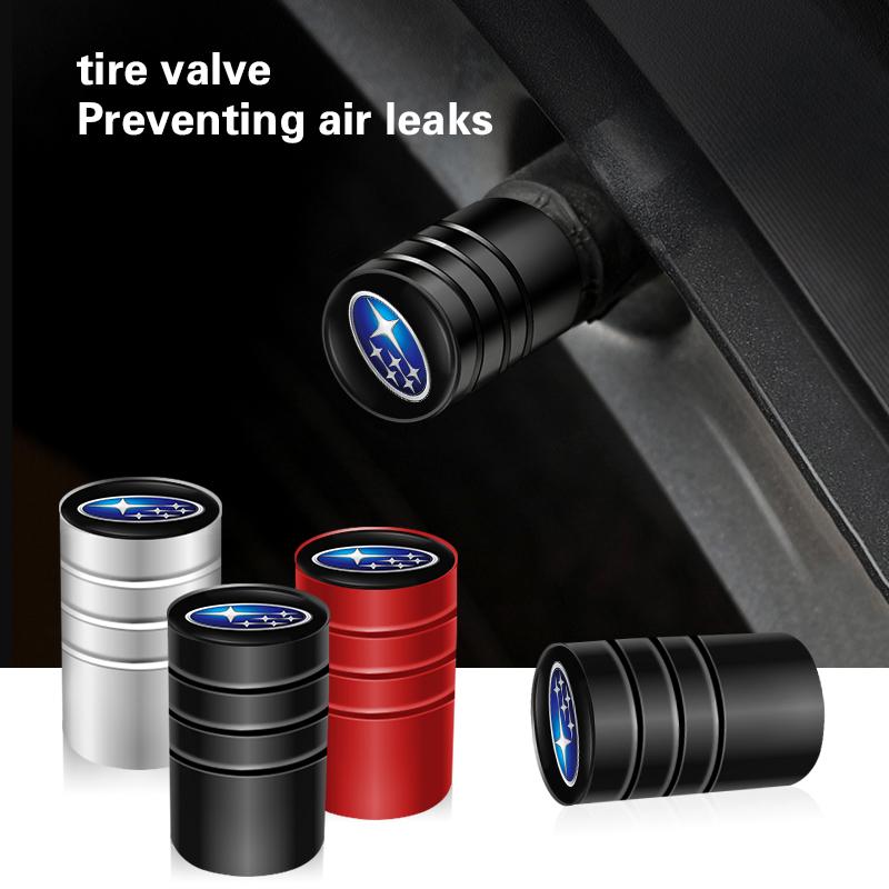 4Pcs Car Tire Valve Caps Wheel Dust Cover Metal Emblem For Subaru Forester BRZ Outback Smart Crosstrek Levorg Mpreza Tribeca STI PP555