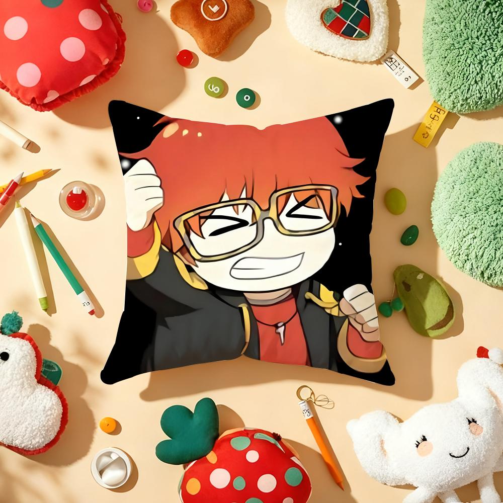 M-Mystic M-Messenger 707 Chibi Cushion Cover Plush Fabric Soft Double-Sided Printed Sofa Warm Winter Home Gift Pillow Cover