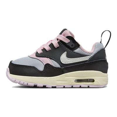 Air Max 1 TD Антрацитово-розовые детские кроссовки из пеноматериала Серо-черный Summit-Белый DZ3309-004
