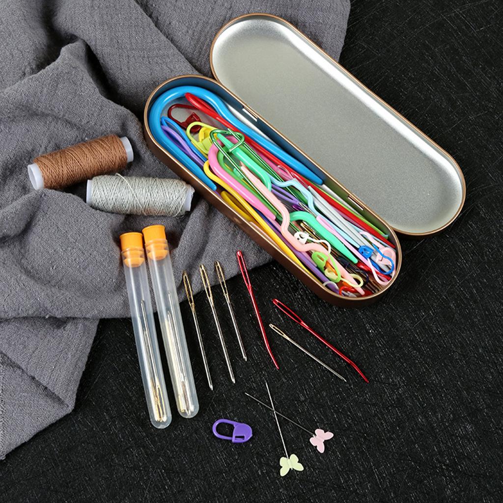 Sewing Needle Set Big Eyes Plastic Sewing Knitting Needle for Children DIY Hand Sewing Crochet Needle Learning Needle