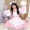Новый розовый костюм горничной-кошки мягкое платье для девочки лоли униформа горничной косплей аниме персонажи